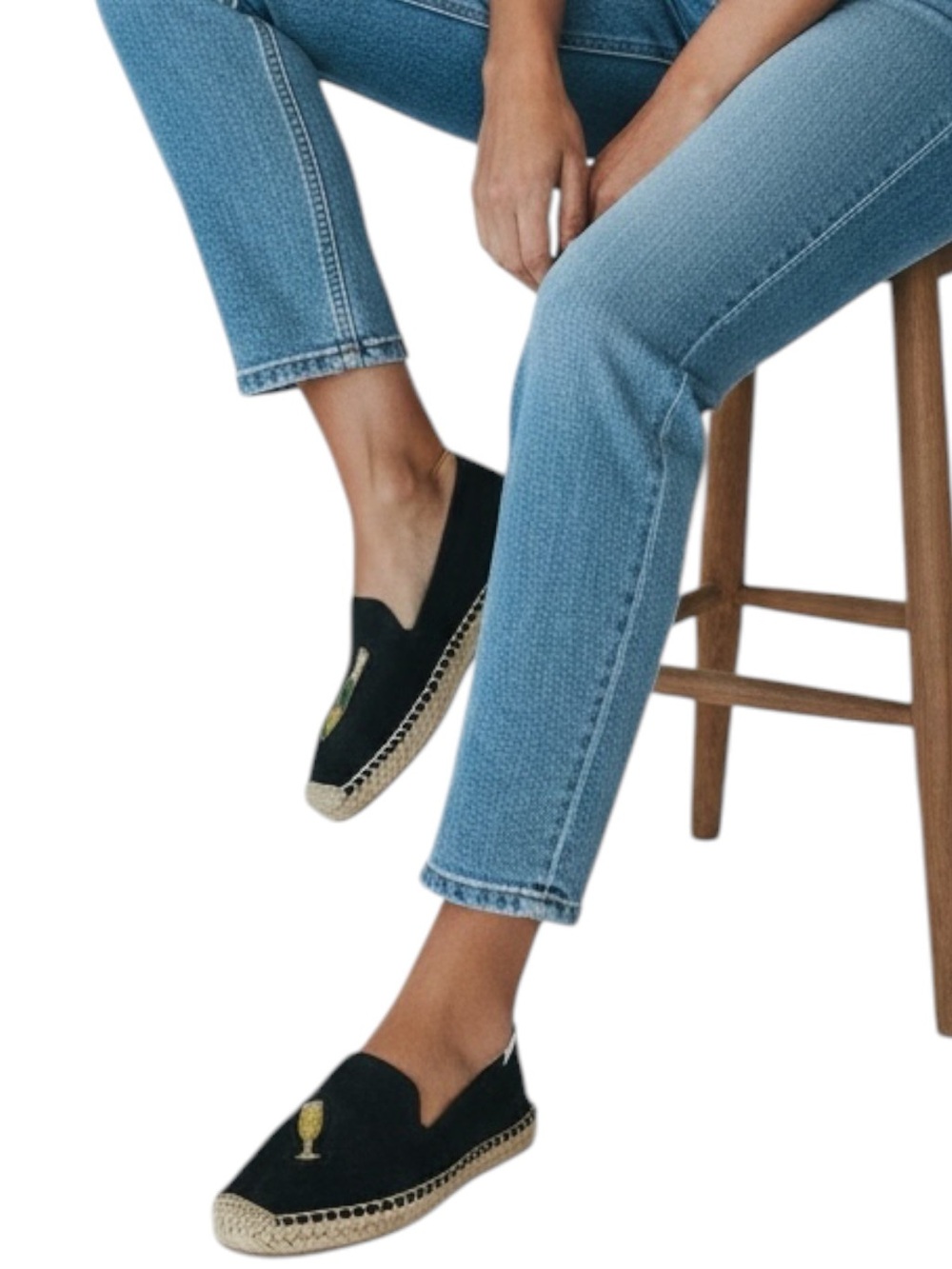 SOLUDO Champange Espadrille (Black) size 7.5 Very Gently Worn